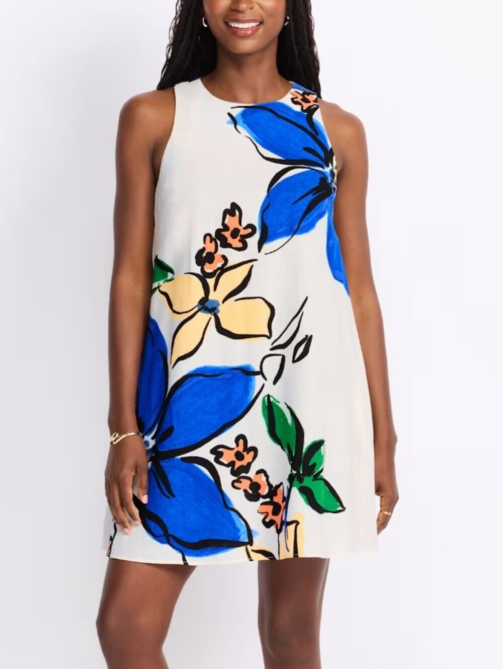 London Times White And Blue Floral Dress Size PM